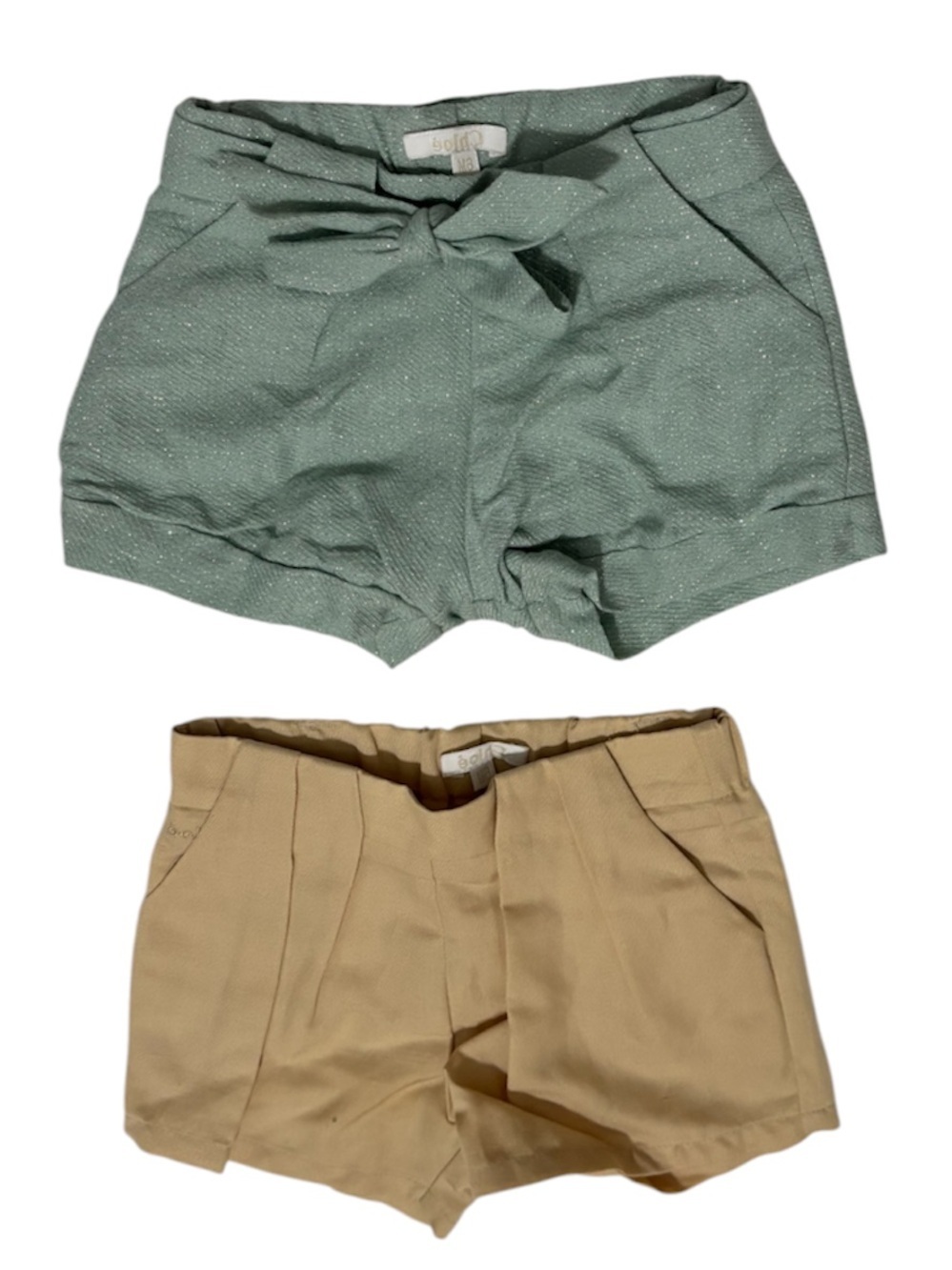 CHLOE Baby 2 shorts Set Green and Khaki